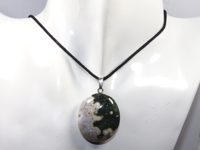 ocean jasper with cord or silver 925