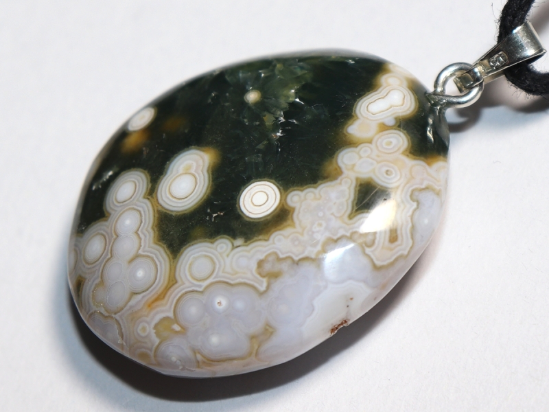 ocean jasper with cord or silver 925
