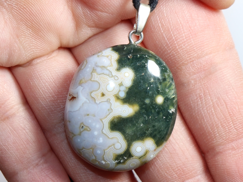 ocean jasper with cord or silver 925