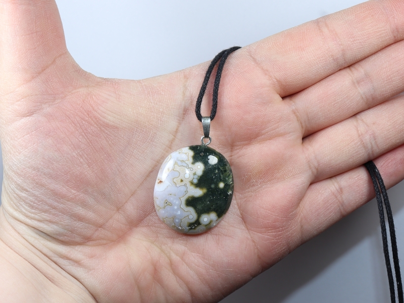 ocean jasper with cord or silver 925