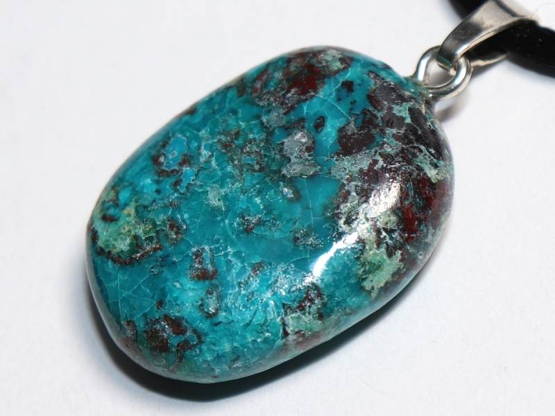 chrysocolla with cord or silver 925