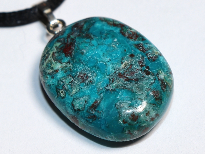 chrysocolla with cord or silver 925