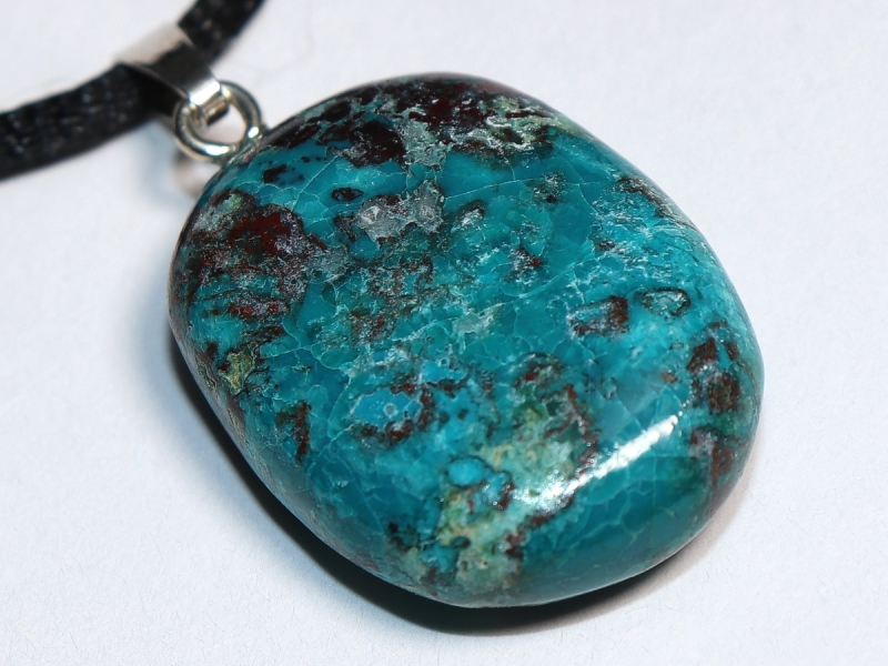 chrysocolla with cord or silver 925