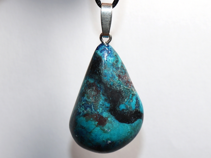 chrysocolla with cord or silver 925