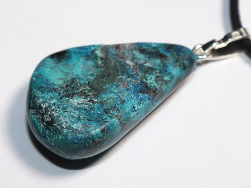 chrysocolla with cord or silver 925