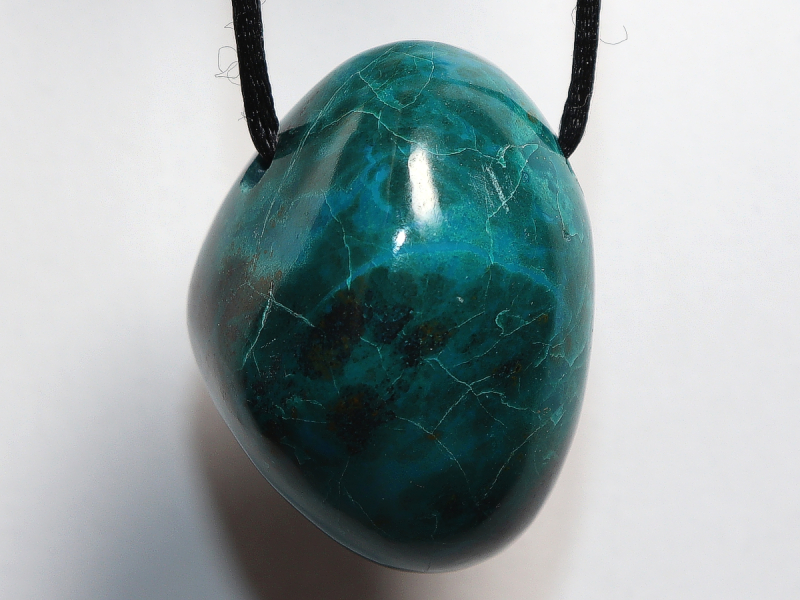 chrysocolla with cord or silver 925