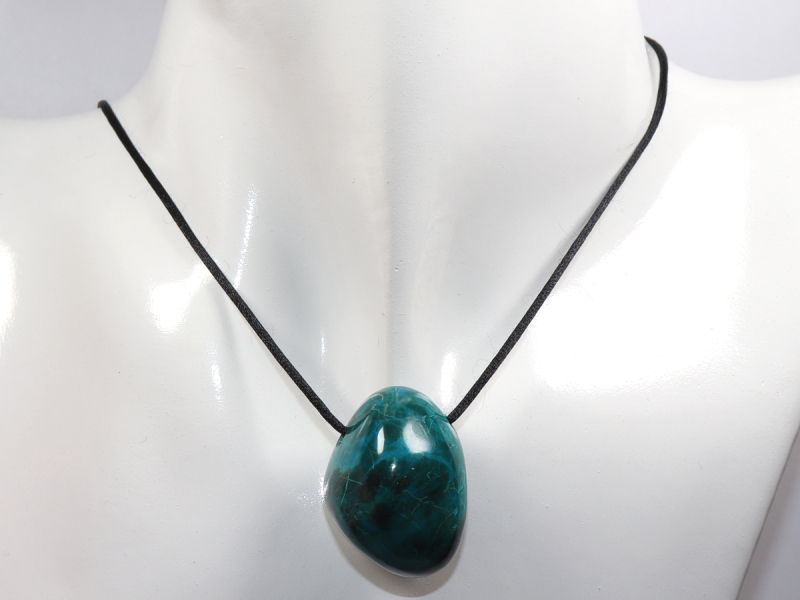 chrysocolla with cord or silver 925