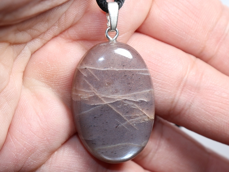 moonstone with cord or silver 925