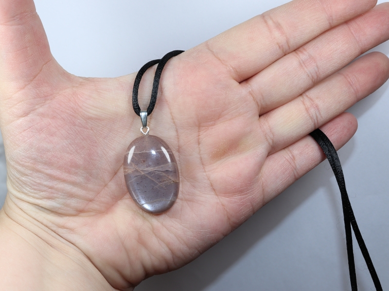 moonstone with cord or silver 925