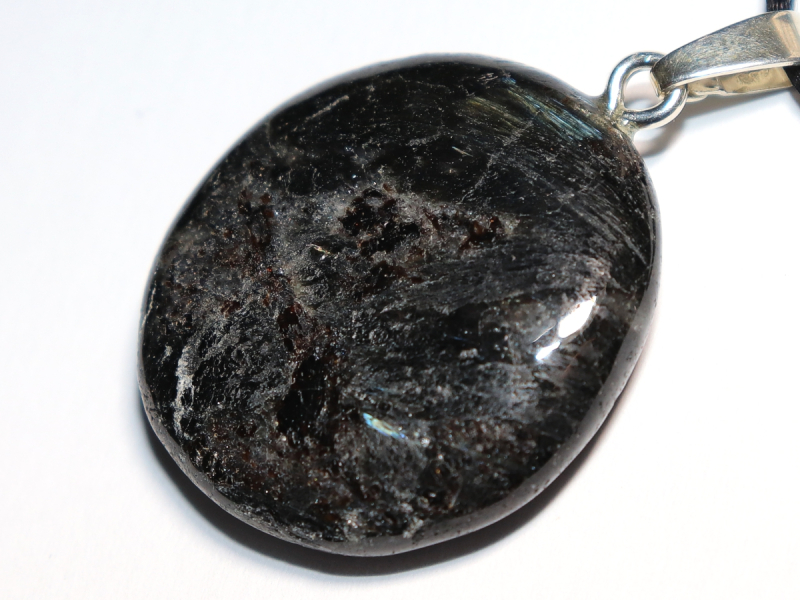 anthophyllite with cord or silver 925