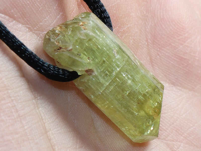 apatite with cord or silver 925