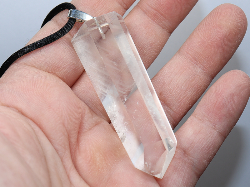 phantom quartz with cord or silver 925