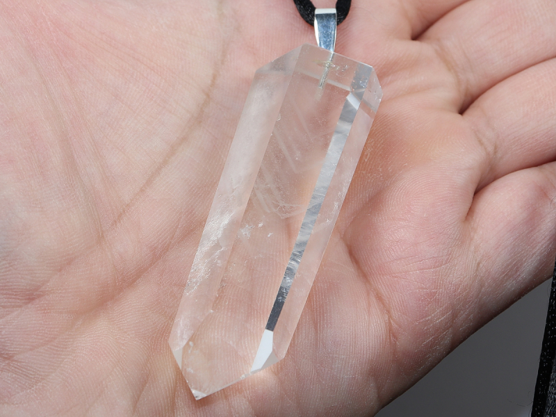 phantom quartz with cord or silver 925