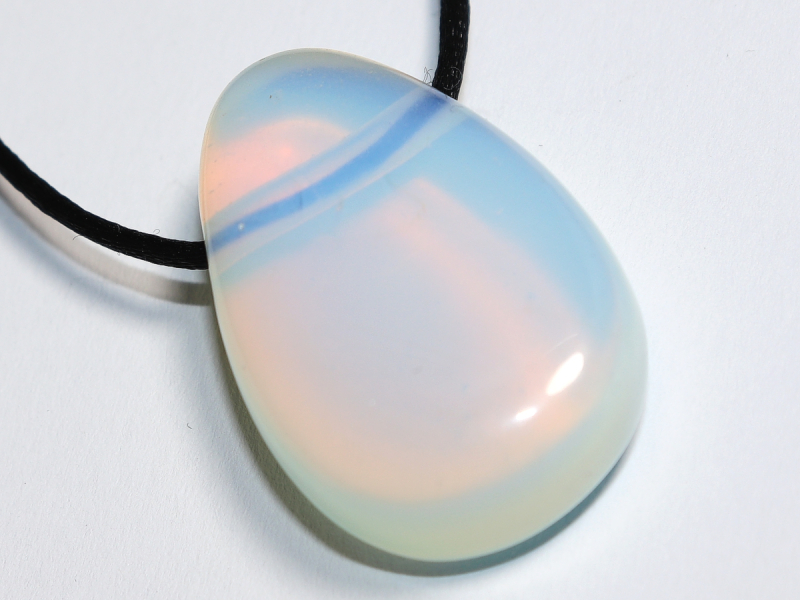 opal glass with cord or silver 925