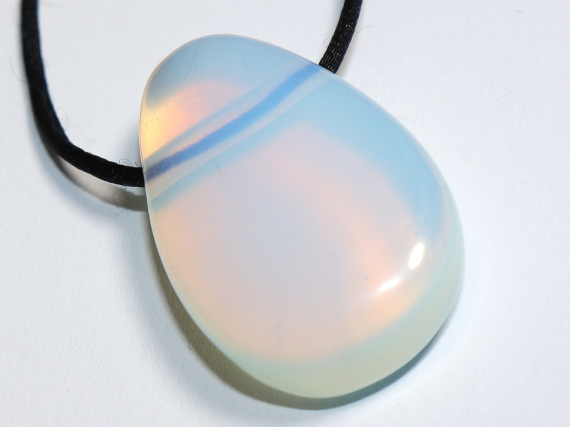 opal glass with cord or silver 925