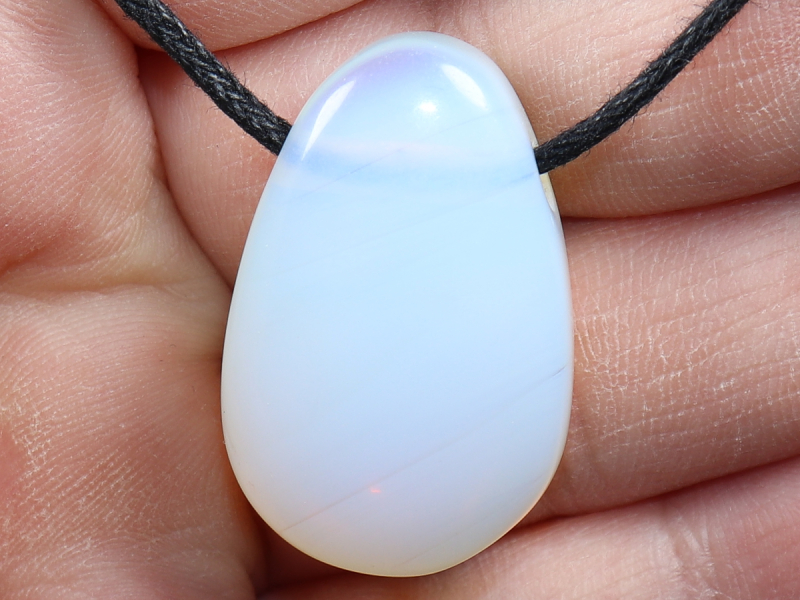 opal glass with cord or silver 925