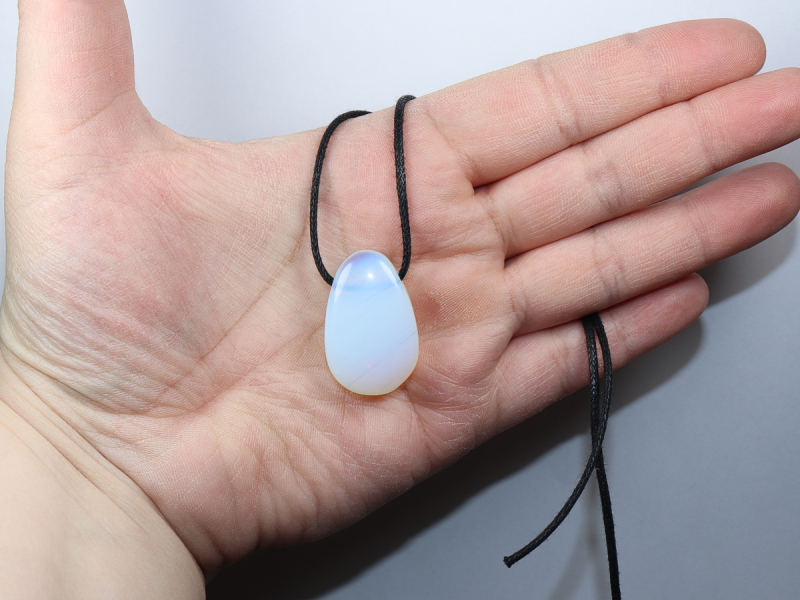 opal glass with cord or silver 925