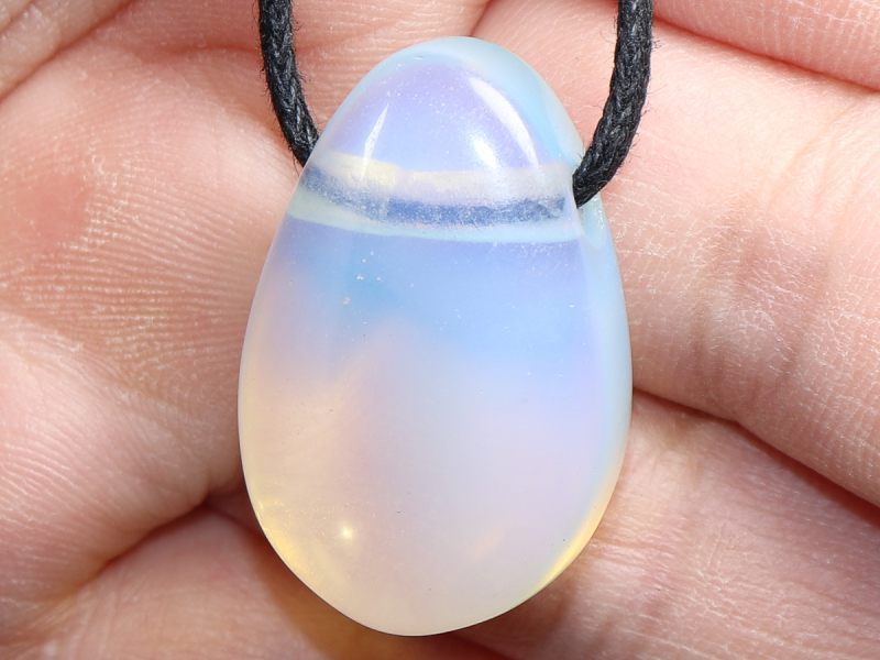 opal glass with cord or silver 925