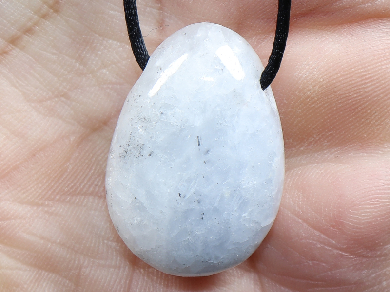 blauer Calcit mit Band oder Silber 925