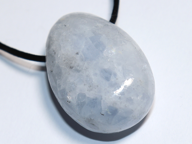 blauer Calcit mit Band oder Silber 925