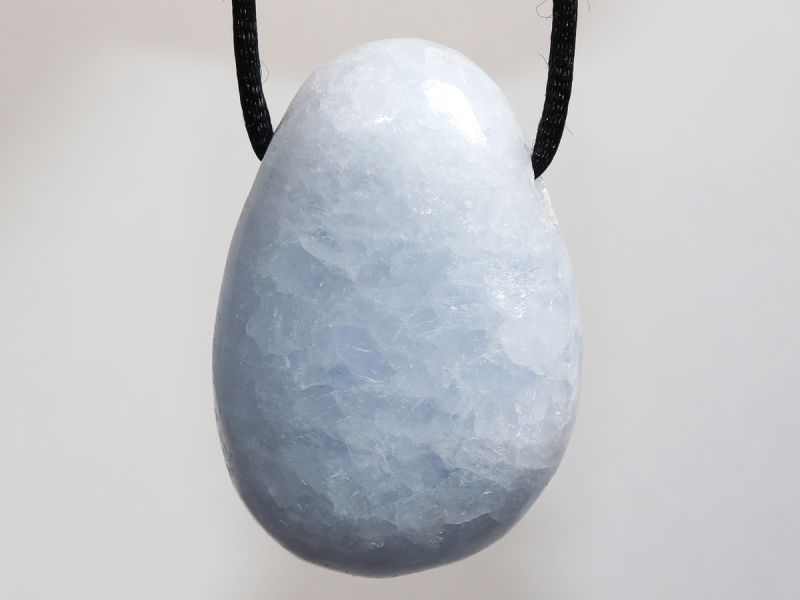 blauer Calcit mit Band oder Silber 925