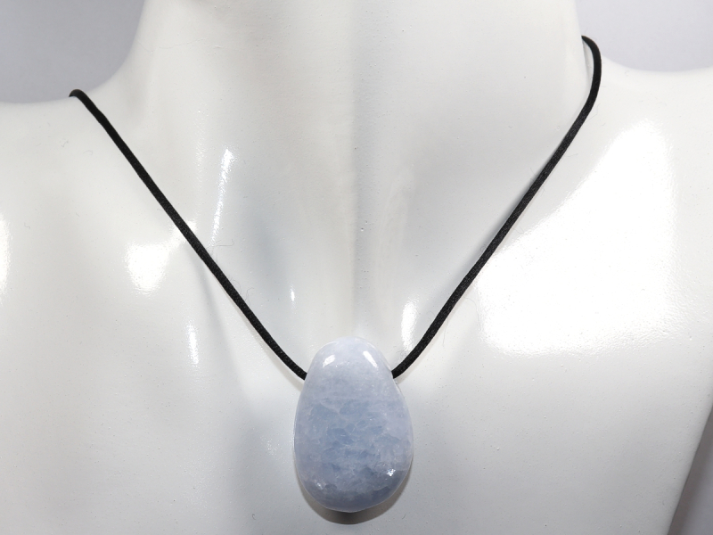 blauer Calcit mit Band oder Silber 925