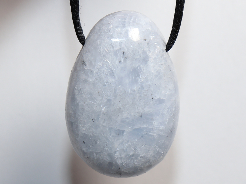 blauer Calcit mit Band oder Silber 925