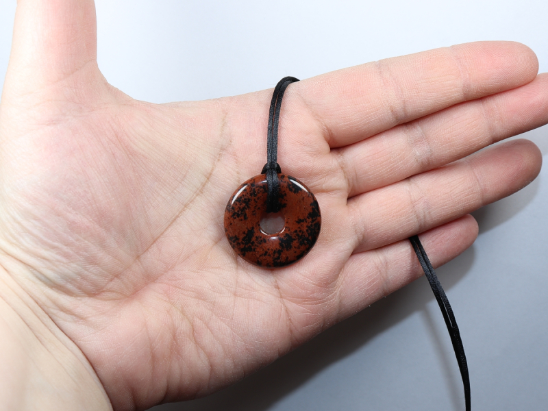 mahogany obsidian with cord