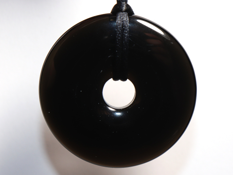 black obsidian with cord