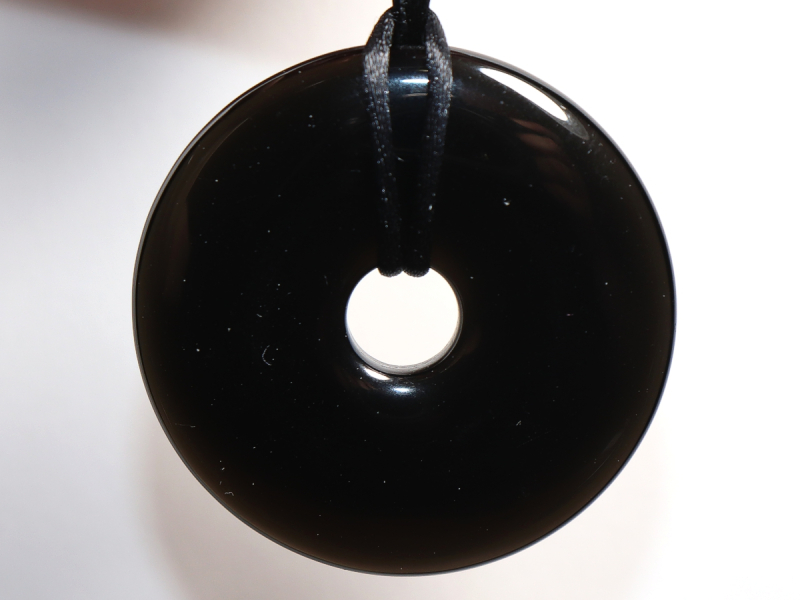 black obsidian with cord