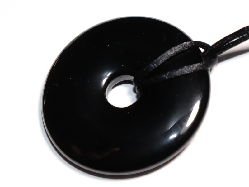 black obsidian with cord