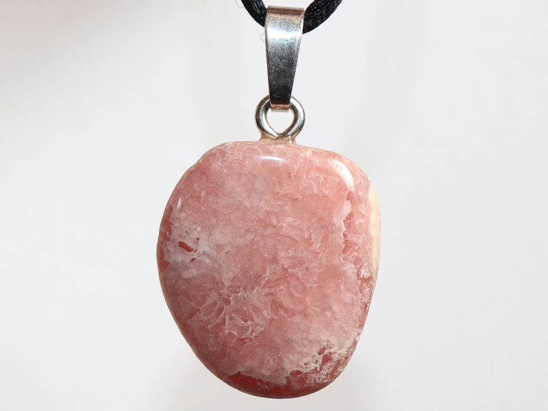 rhodochrosite with cord or silver 925