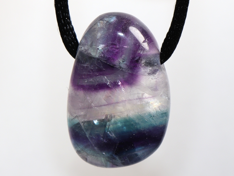 fluorite with cord or silver 925