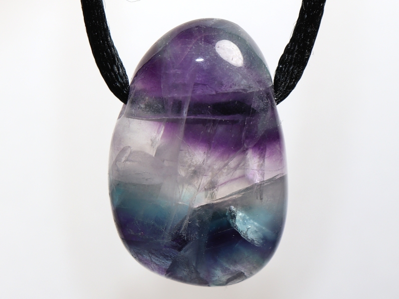 fluorite with cord or silver 925
