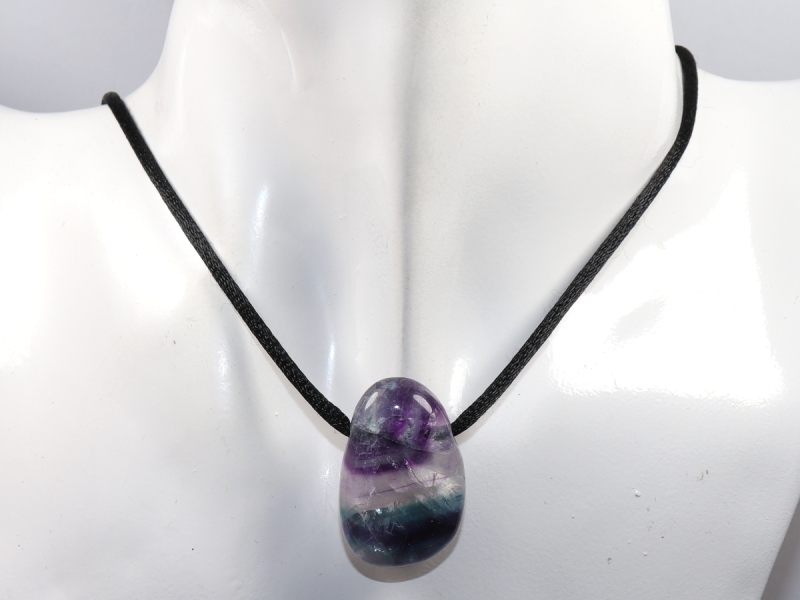 fluorite with cord or silver 925