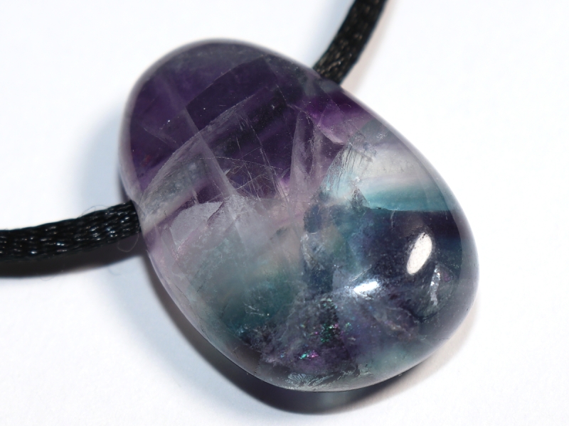 fluorite with cord or silver 925