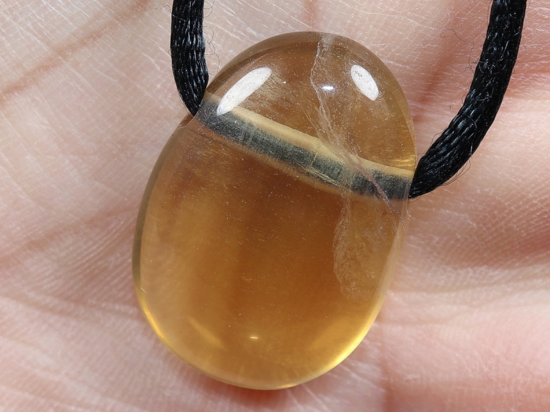 fluorite with cord or silver 925