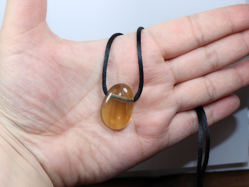 fluorite with cord or silver 925