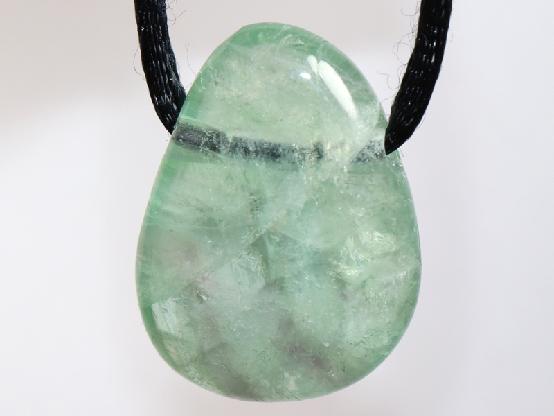 fluorite with cord or silver 925