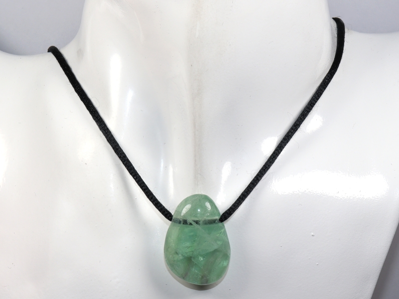 fluorite with cord or silver 925