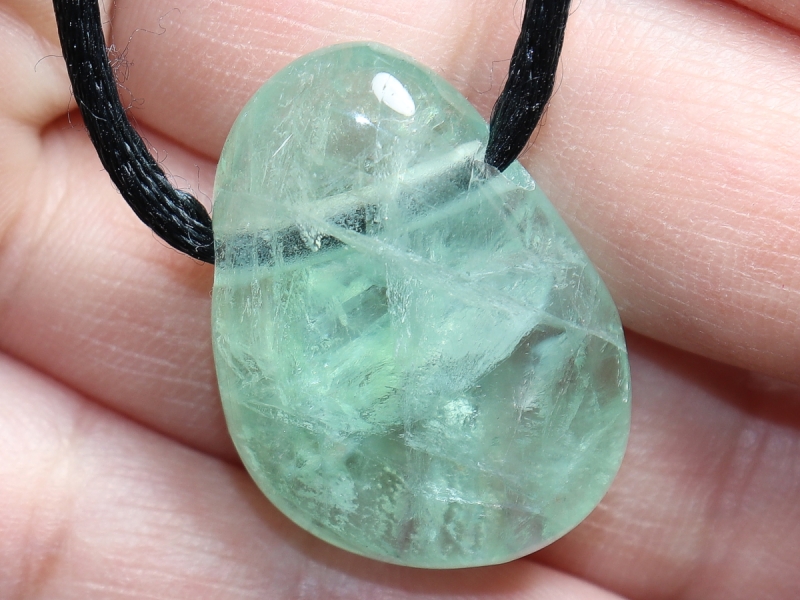 fluorite with cord or silver 925