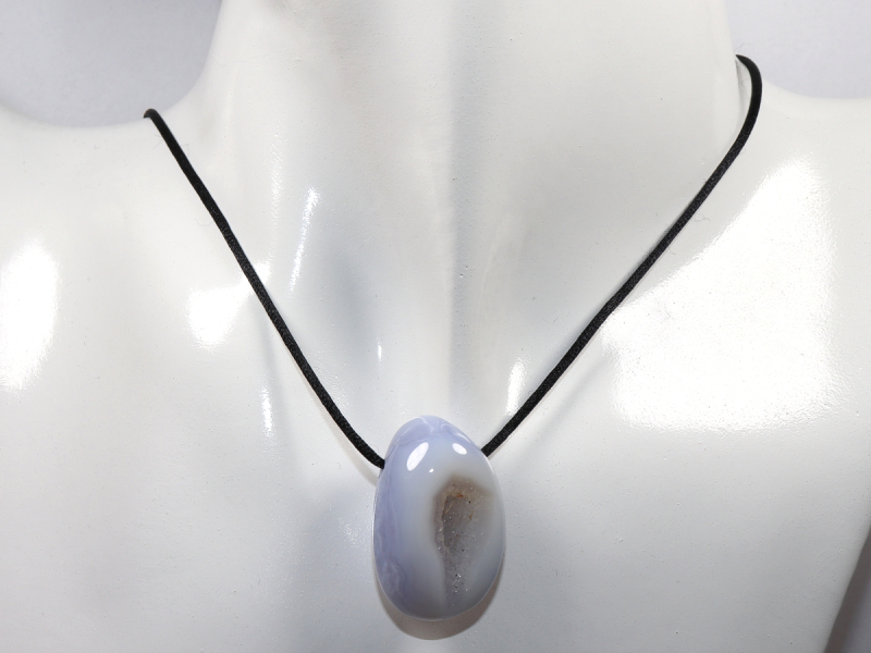 chalcedony with cord or silver 925