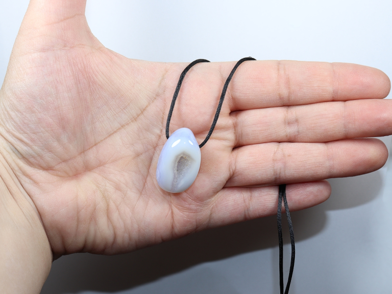 chalcedony with cord or silver 925