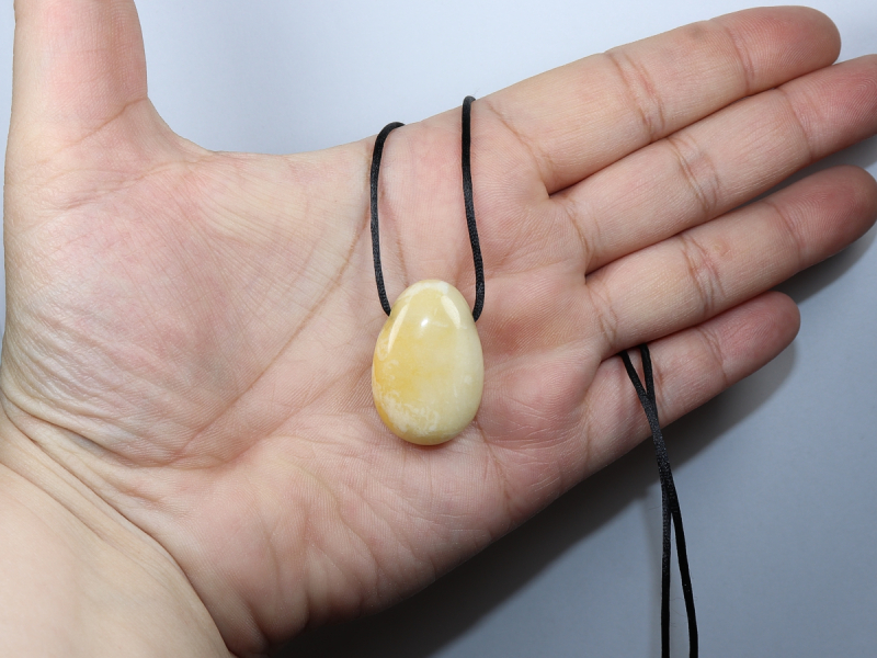 yellow jasper with cord or silver 925
