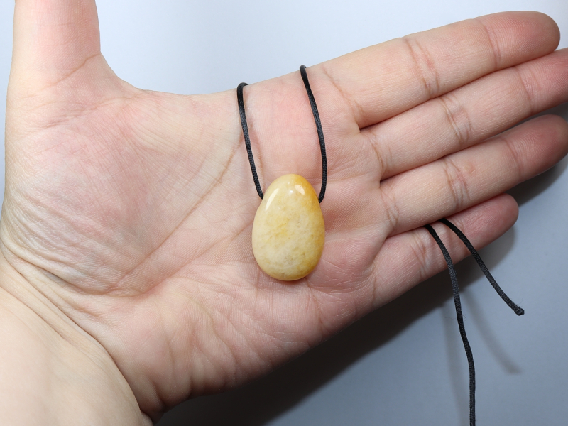 yellow jasper with cord or silver 925