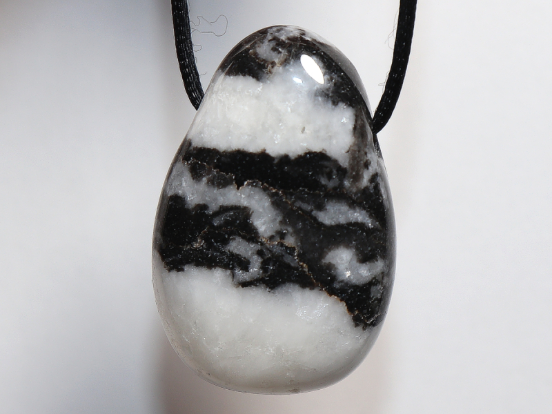 zebra marble with cord or silver 925