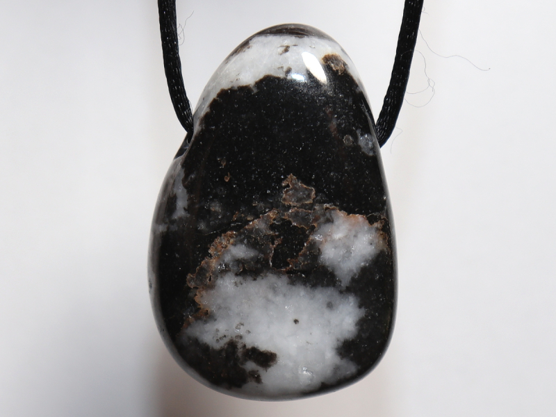 zebra marble with cord or silver 925