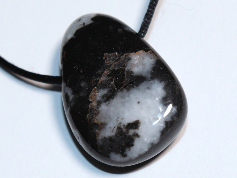 zebra marble with cord or silver 925