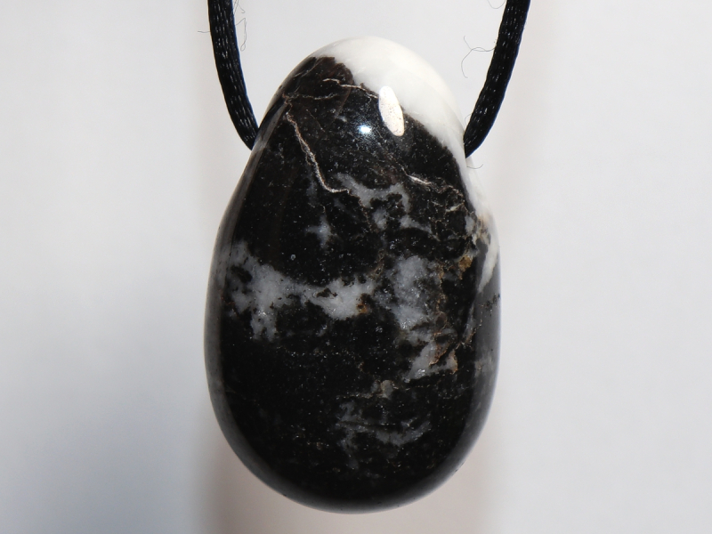 zebra marble with cord or silver 925