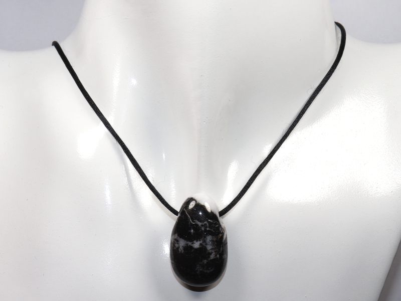 zebra marble with cord or silver 925